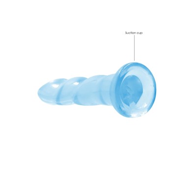 Dildo niebieskie spiralne z mocną przyssawką 18 cm